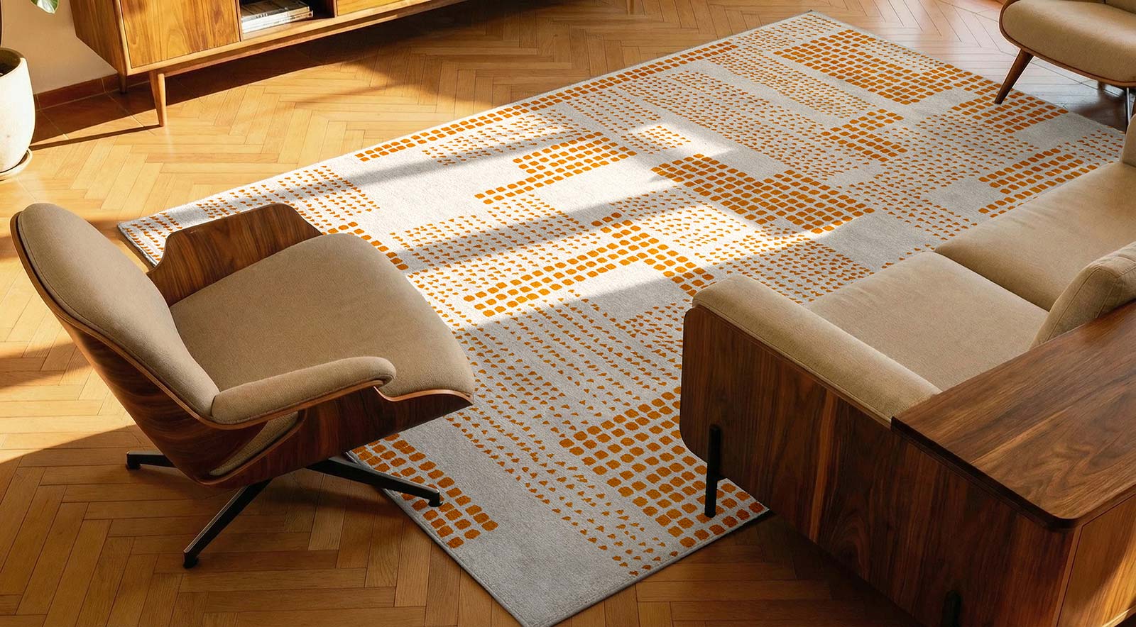 Louis De Poortere tapis Craft 2077 Zen Garden Pomelo interior 2