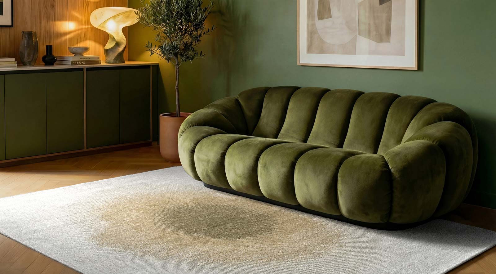 Louis De Poortere tapis Meditation 2103 Drop Fawn interior 2