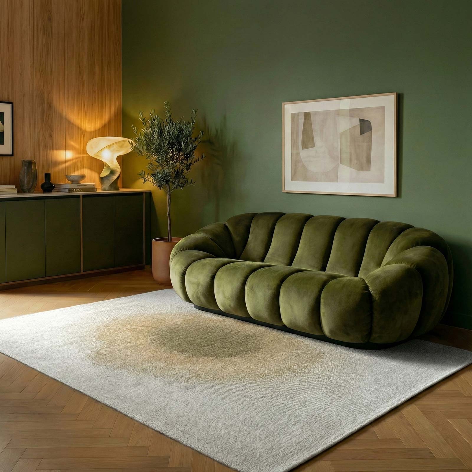 Louis De Poortere tapis Meditation 2103 Drop Fawn interior